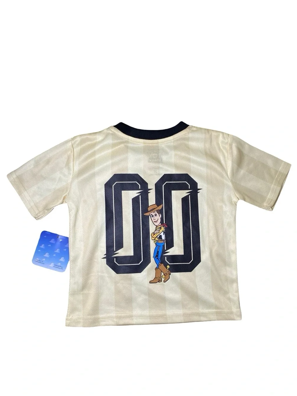 NWT Disney Pixar Toy Story Woody Soccer Jersey Shirt Boys Size 2T Yellow Black